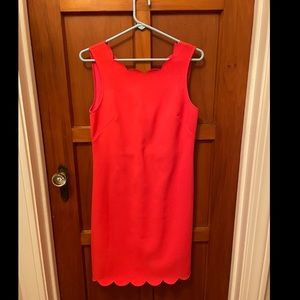 Scalloped Coral colored JCrew Dress - size 4